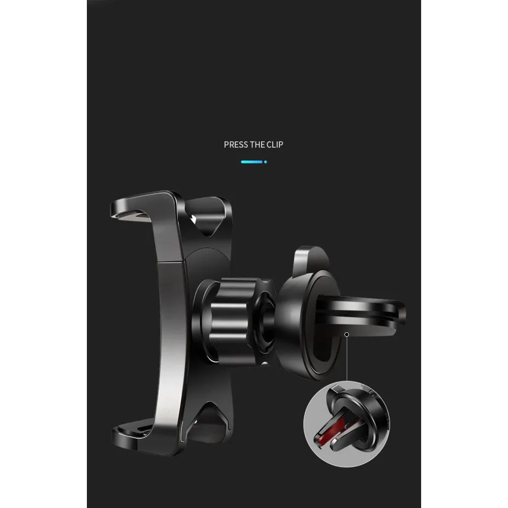 3 in 1 Car GPS Smartphone Holder: Dashboard / Visor Clamp   AC Grid Clip for Wiko Cink Slim 2 - Black