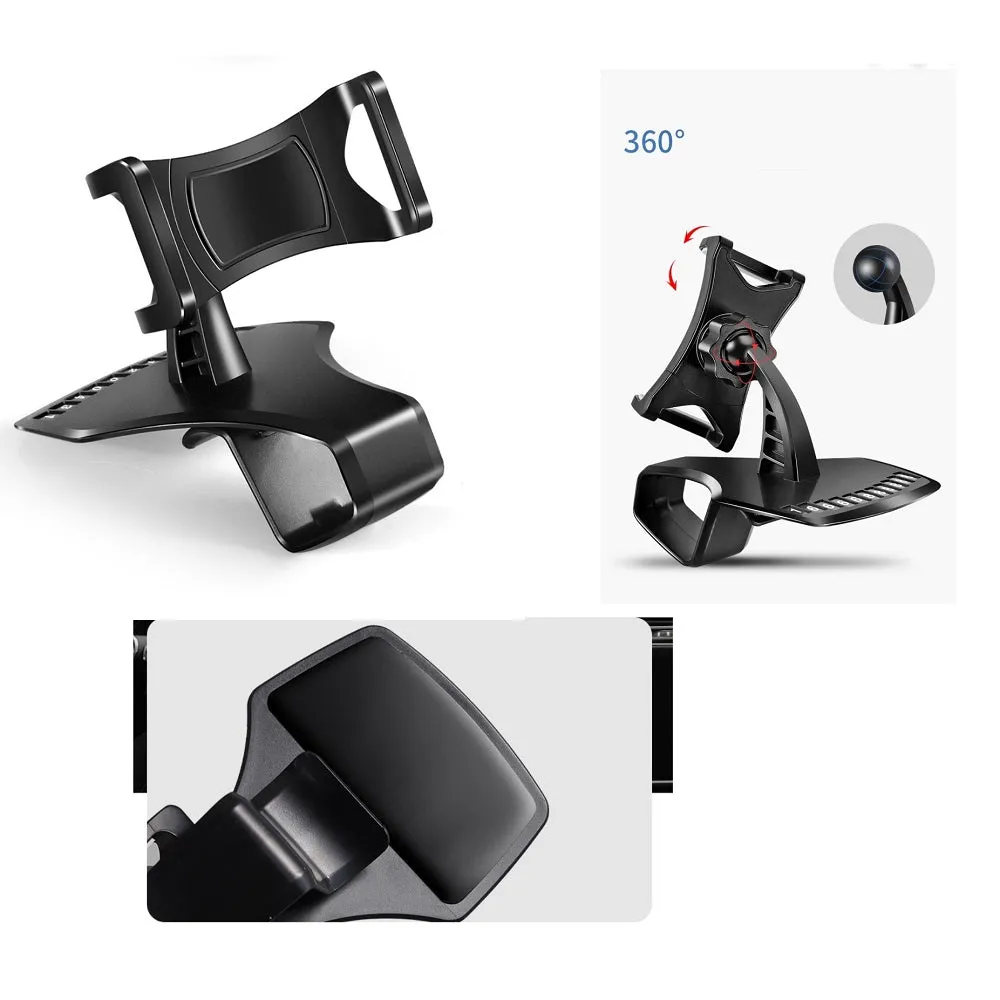 3 in 1 Car GPS Smartphone Holder: Dashboard / Visor Clamp   AC Grid Clip for Wiko Cink Slim 2 - Black