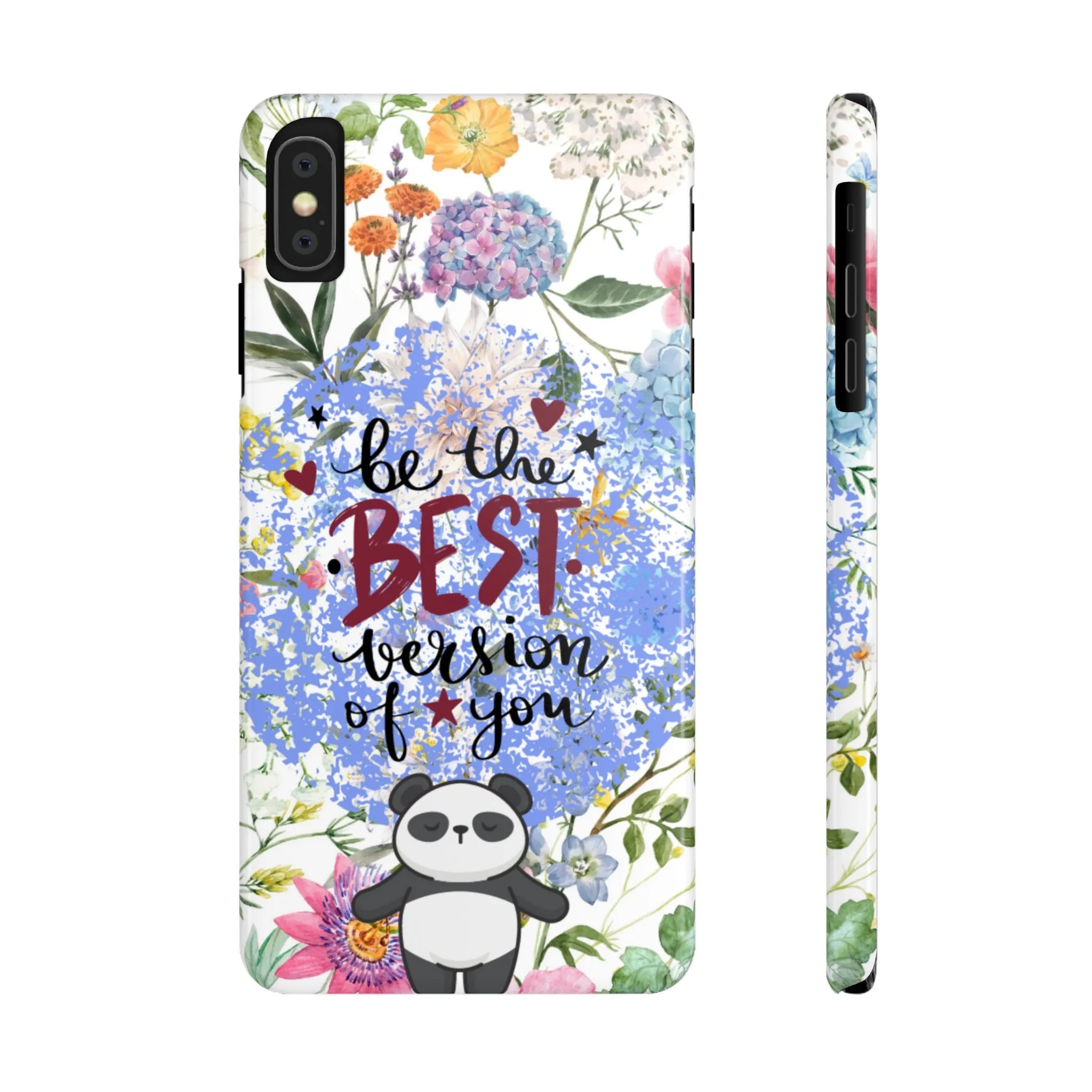 Be The Best Version of You Panda Floral iPhone Slim Phone Case