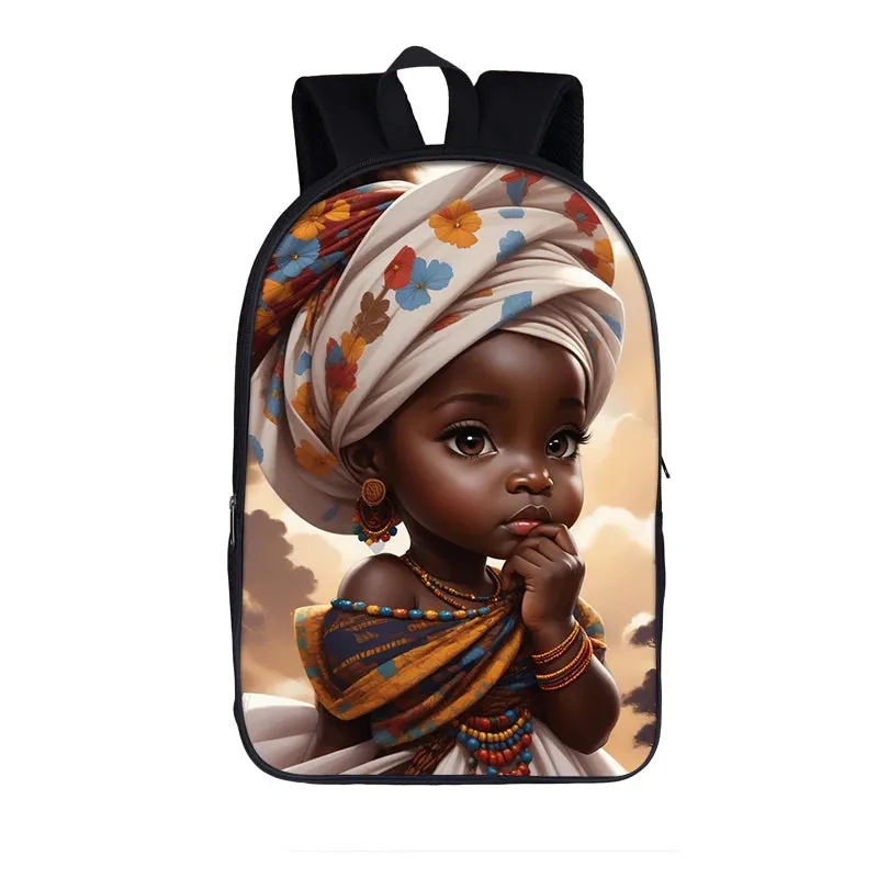 Cute Afro Backpack African Melanin Women Laptop Bag