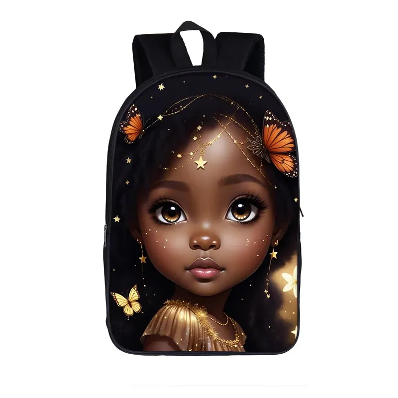 Cute Afro Backpack African Melanin Women Laptop Bag
