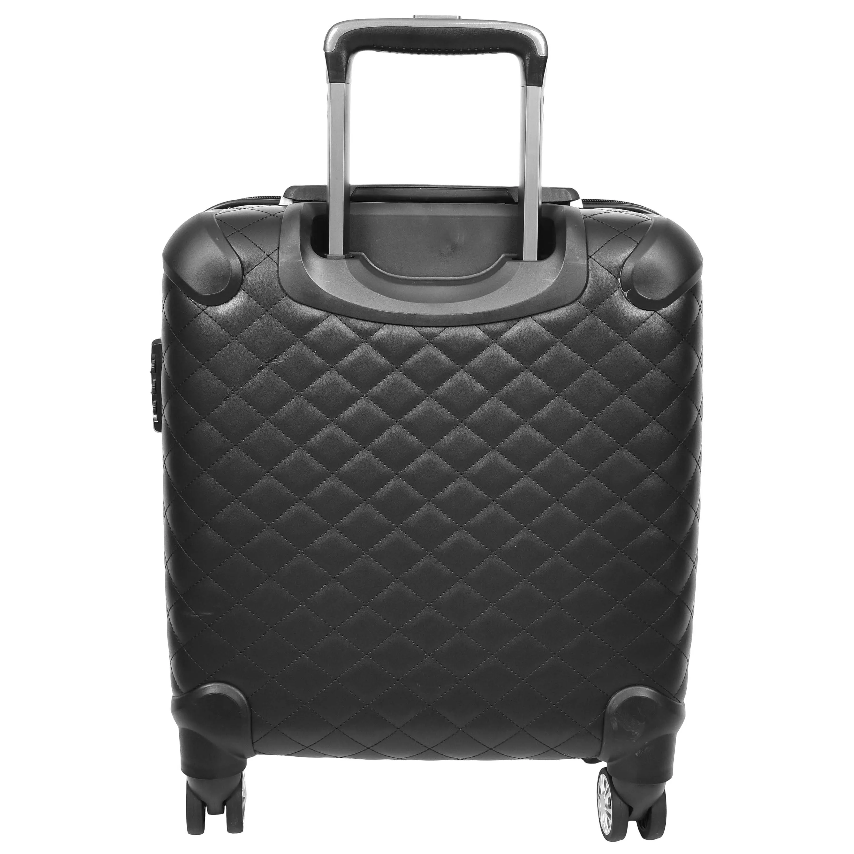 DR697 Four Wheel Pilot Case Quilted Lightweight Cabin Bag Black