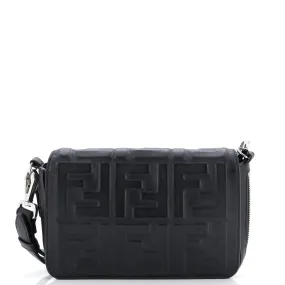 FENDI Expandable Flap Bag Zucca Embossed Leather