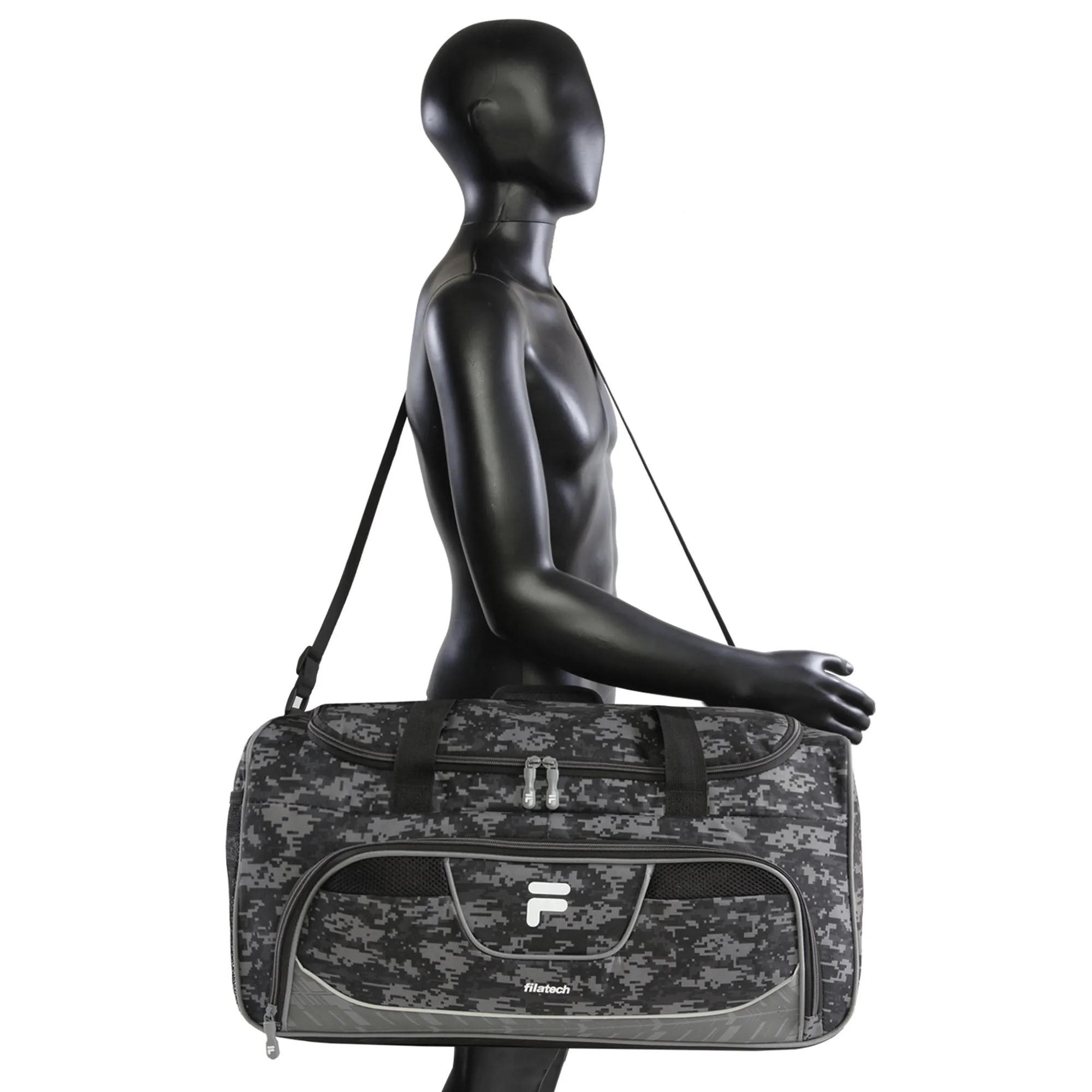 Fila Speedlight Medium Duffel Gym Sports Bag, Grey Digi Camo, One Size