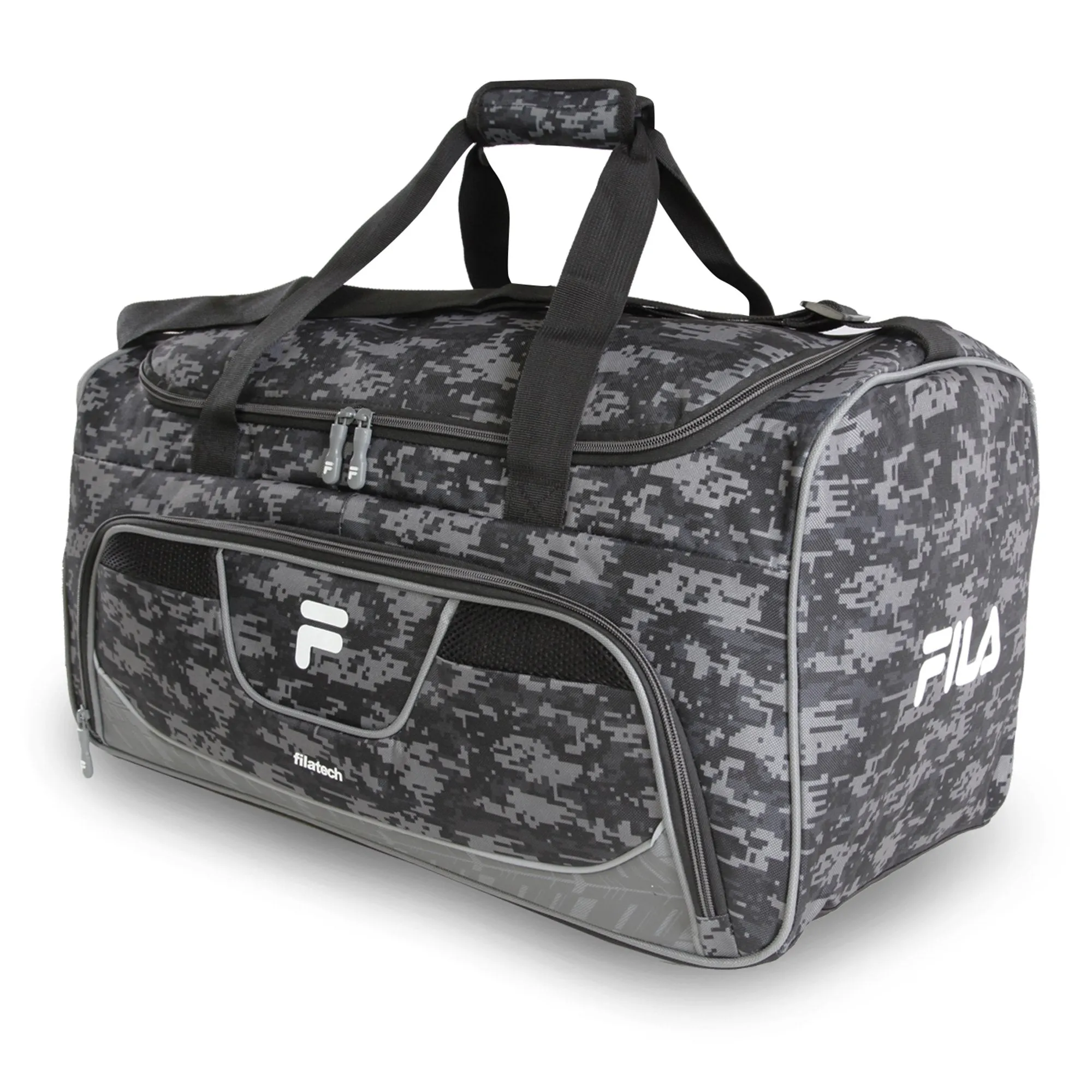 Fila Speedlight Medium Duffel Gym Sports Bag, Grey Digi Camo, One Size