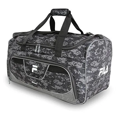 Fila Speedlight Medium Duffel Gym Sports Bag, Grey Digi Camo One Size