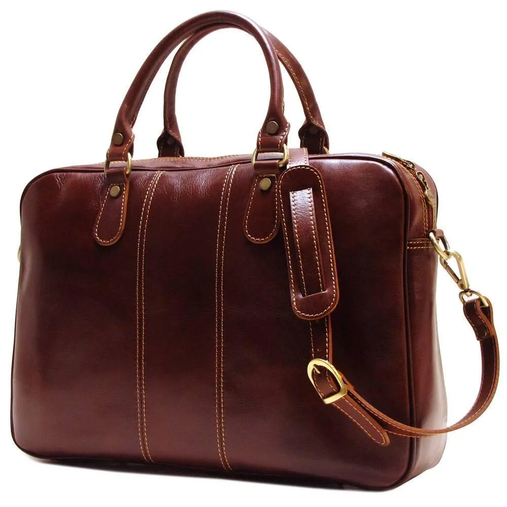 Floto Leather Venezia Slim Briefcase