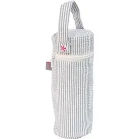 GRAY SEERSUCKER BOTTLE BAG