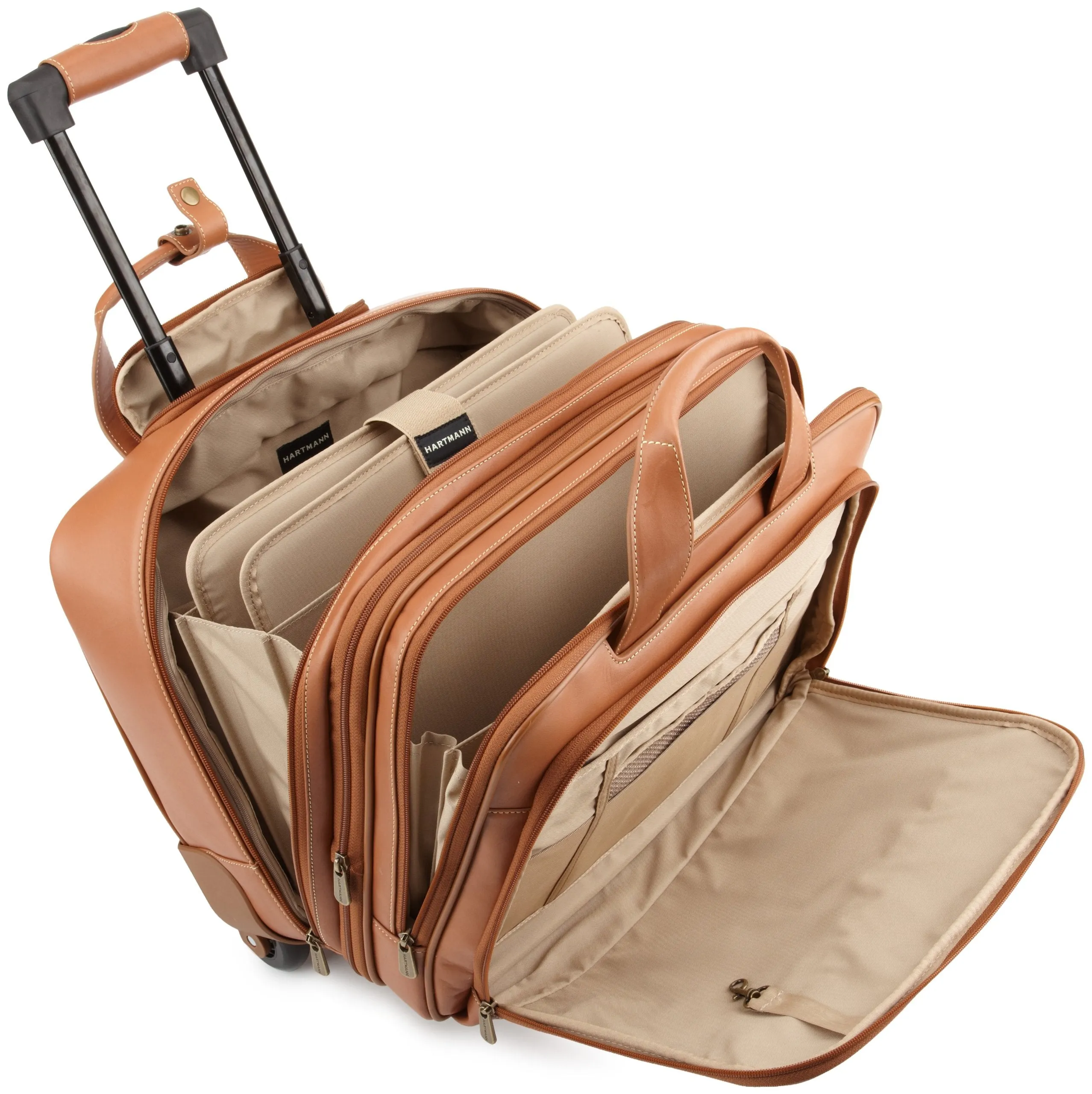 Hartmann Luggage Belting Leather Expandable Mobile Traveler Office,Natural,One Size
