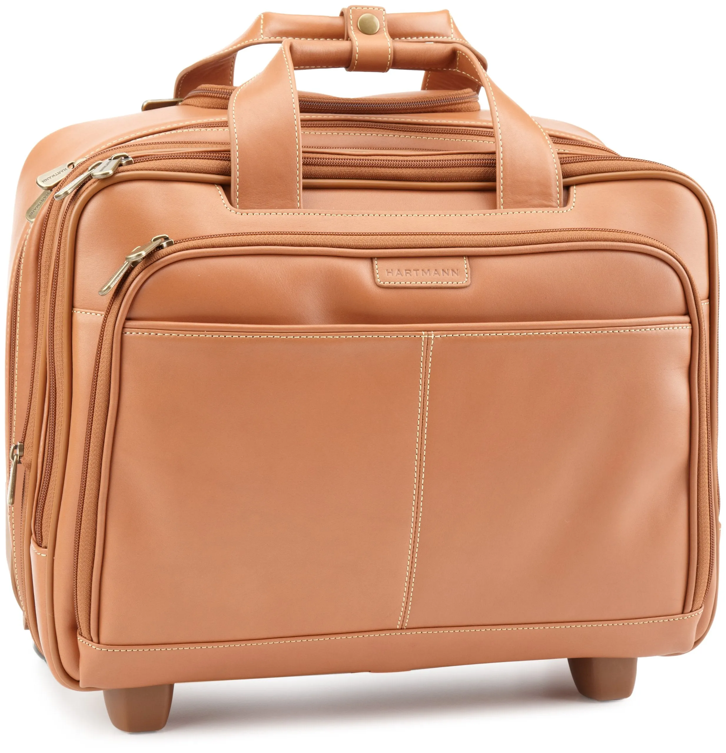 Hartmann Luggage Belting Leather Expandable Mobile Traveler Office,Natural,One Size