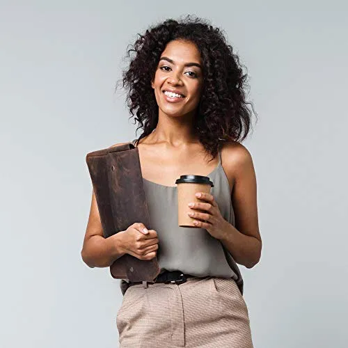 Laptop Bag Laptop Sleeve - Spacious Handmade Design Without Strap - Rustic Finish Buffalo Leather - Laptop Bag Ideal for 13-14-15 Inch Laptops and Tablets