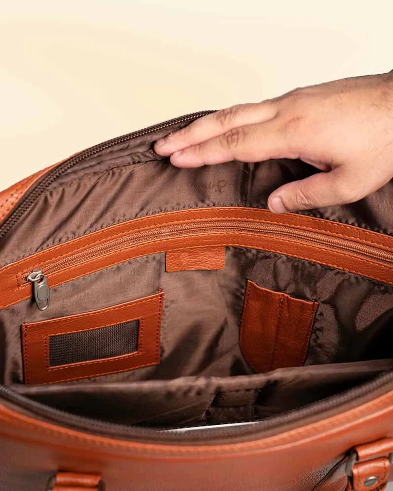 Men Brown Leather Laptop Bag
