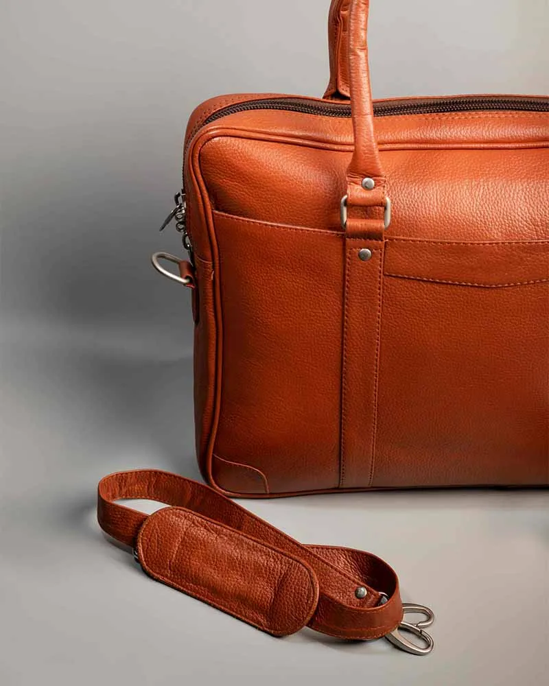 Men Brown Leather Laptop Bag