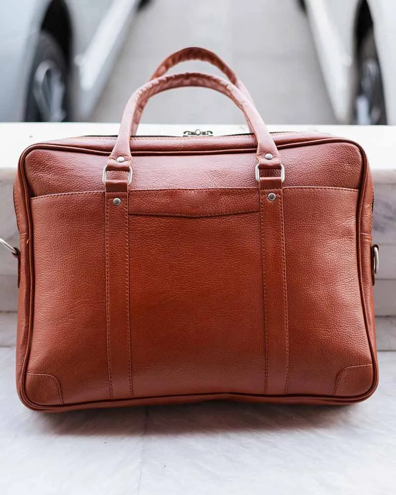 Men Brown Leather Laptop Bag
