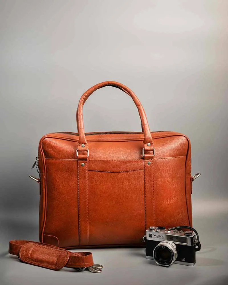 Men Brown Leather Laptop Bag