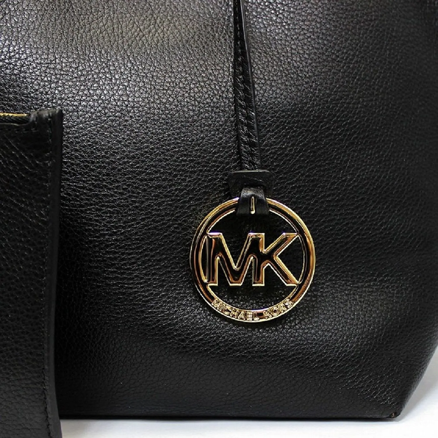 Michael Kors Izzy Large Reversible Tote Bag Leather Black Fuschia