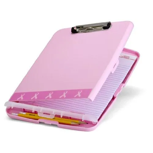 Officemate Breast Cancer Awareness Slim Clipboard Box, Pink