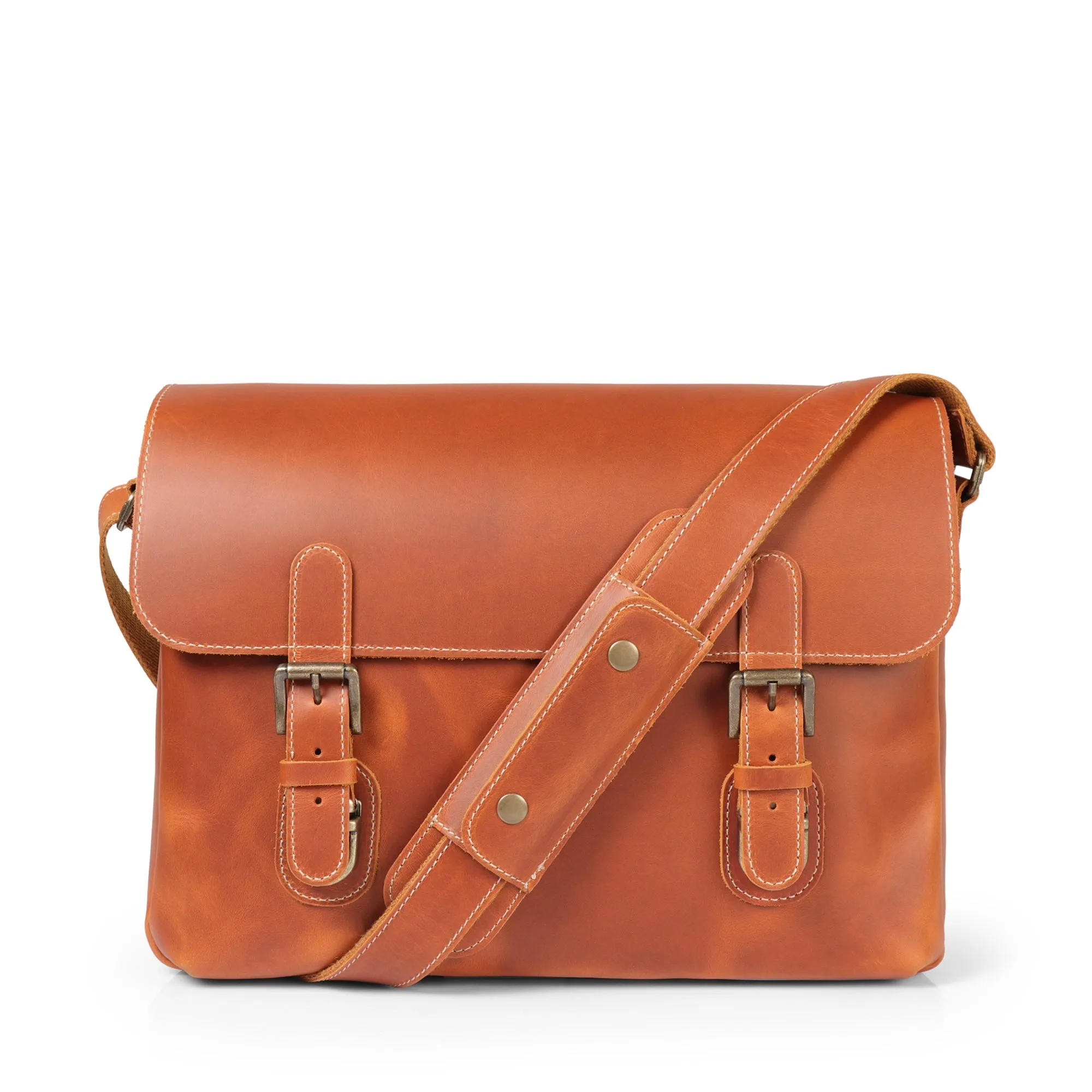 Plume Leather Messenger Bag