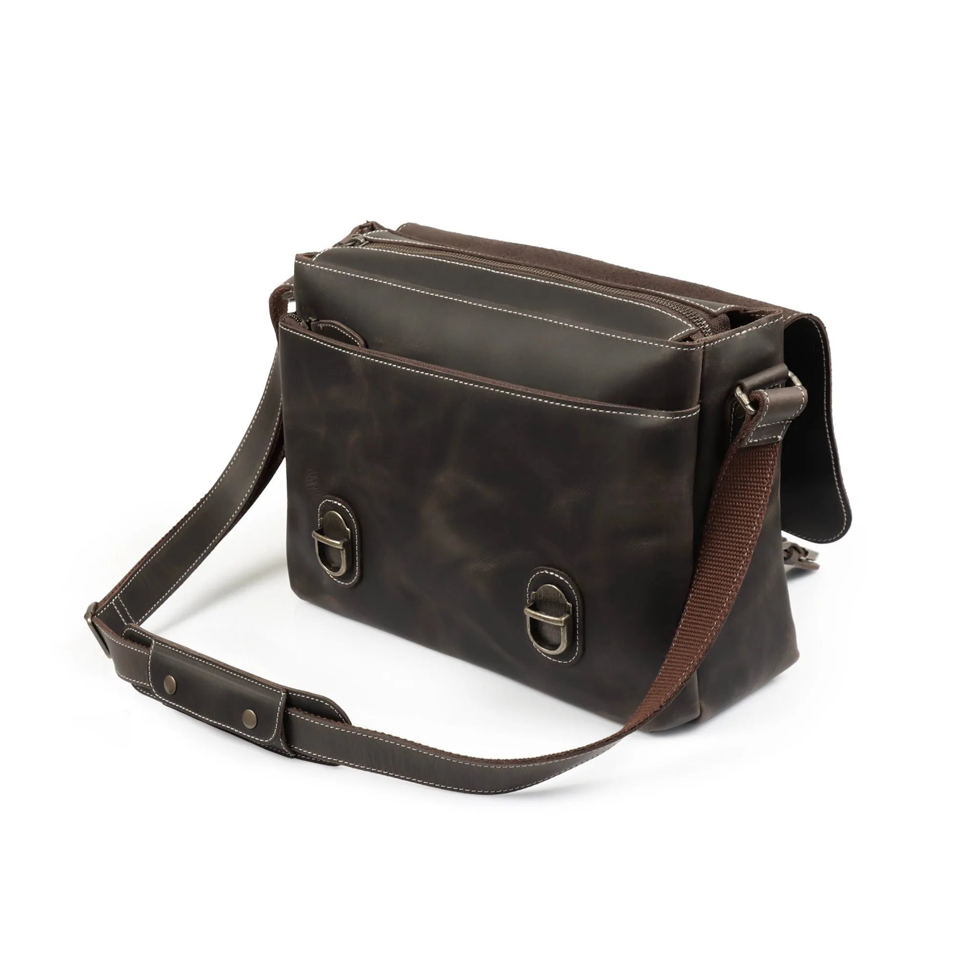 Plume Leather Messenger Bag