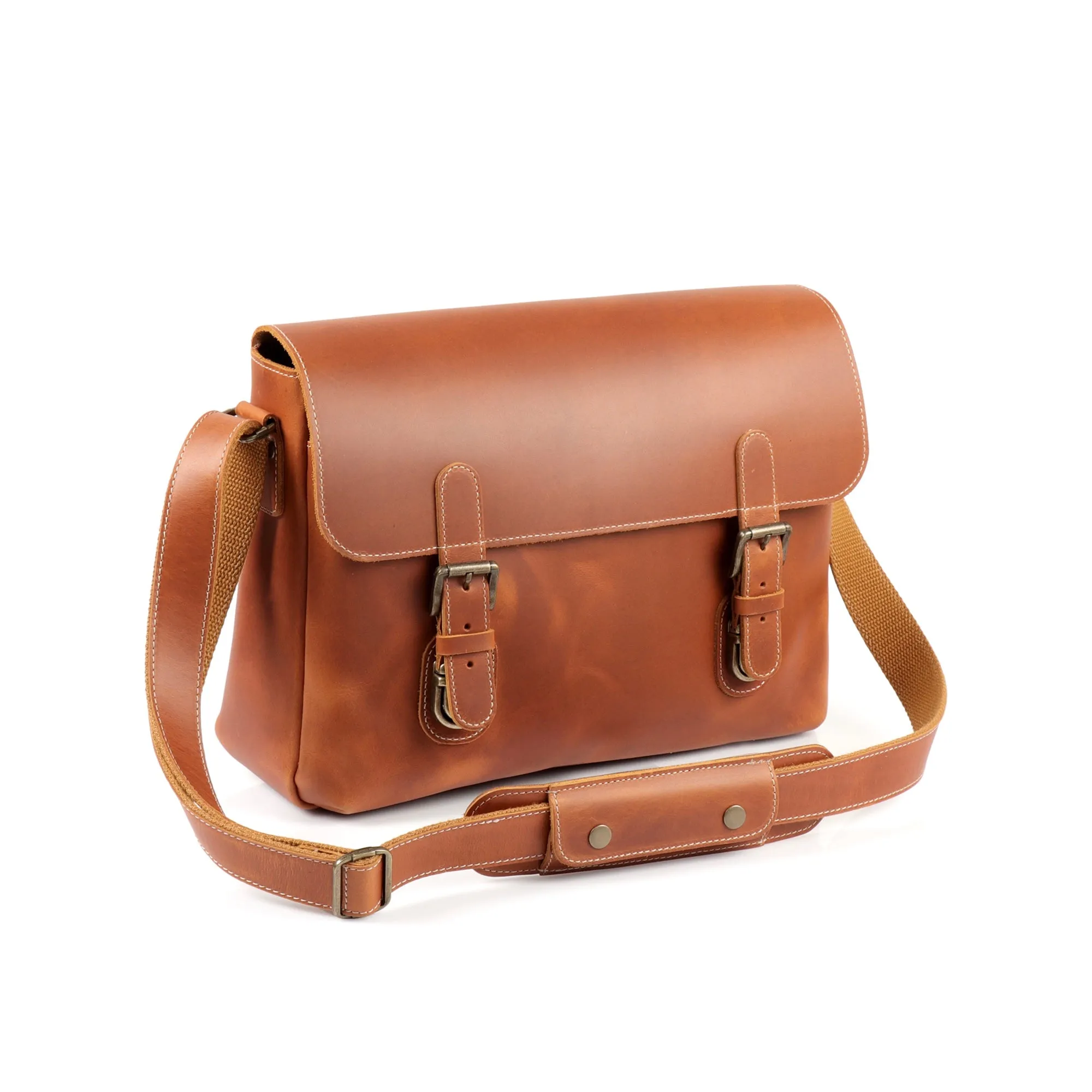 Plume Leather Messenger Bag