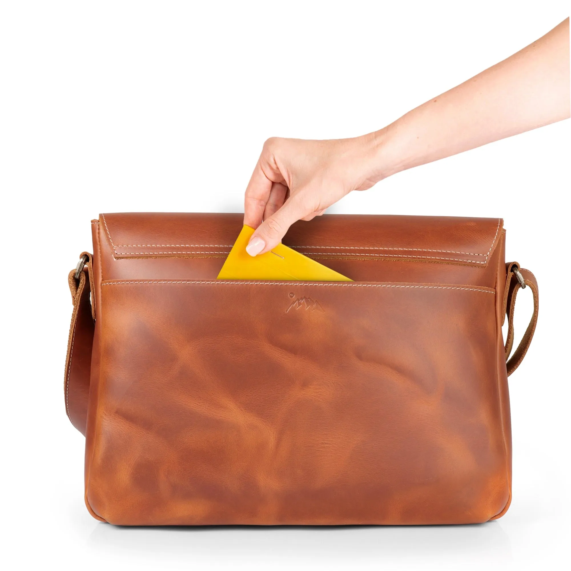 Plume Leather Messenger Bag