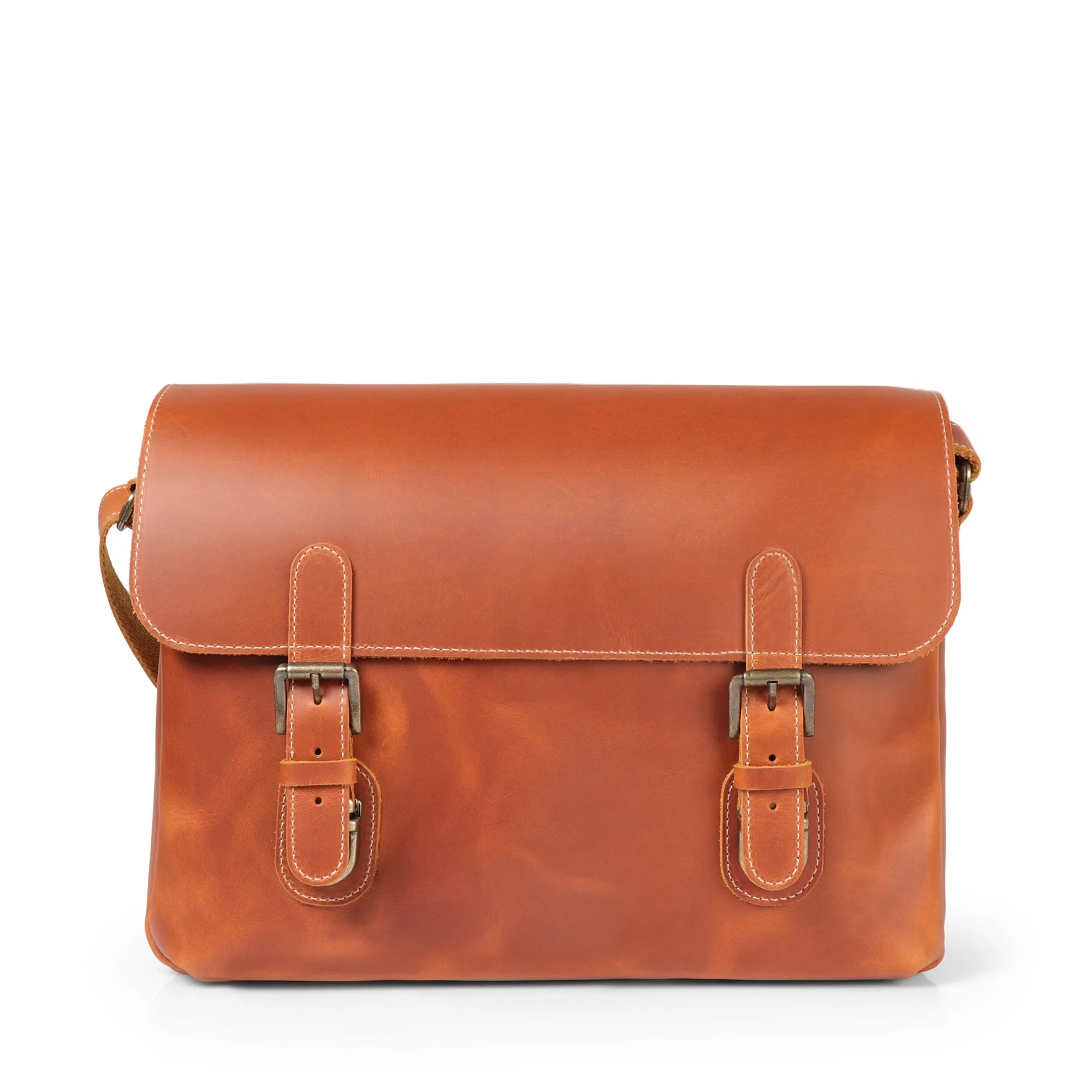 Plume Leather Messenger Bag
