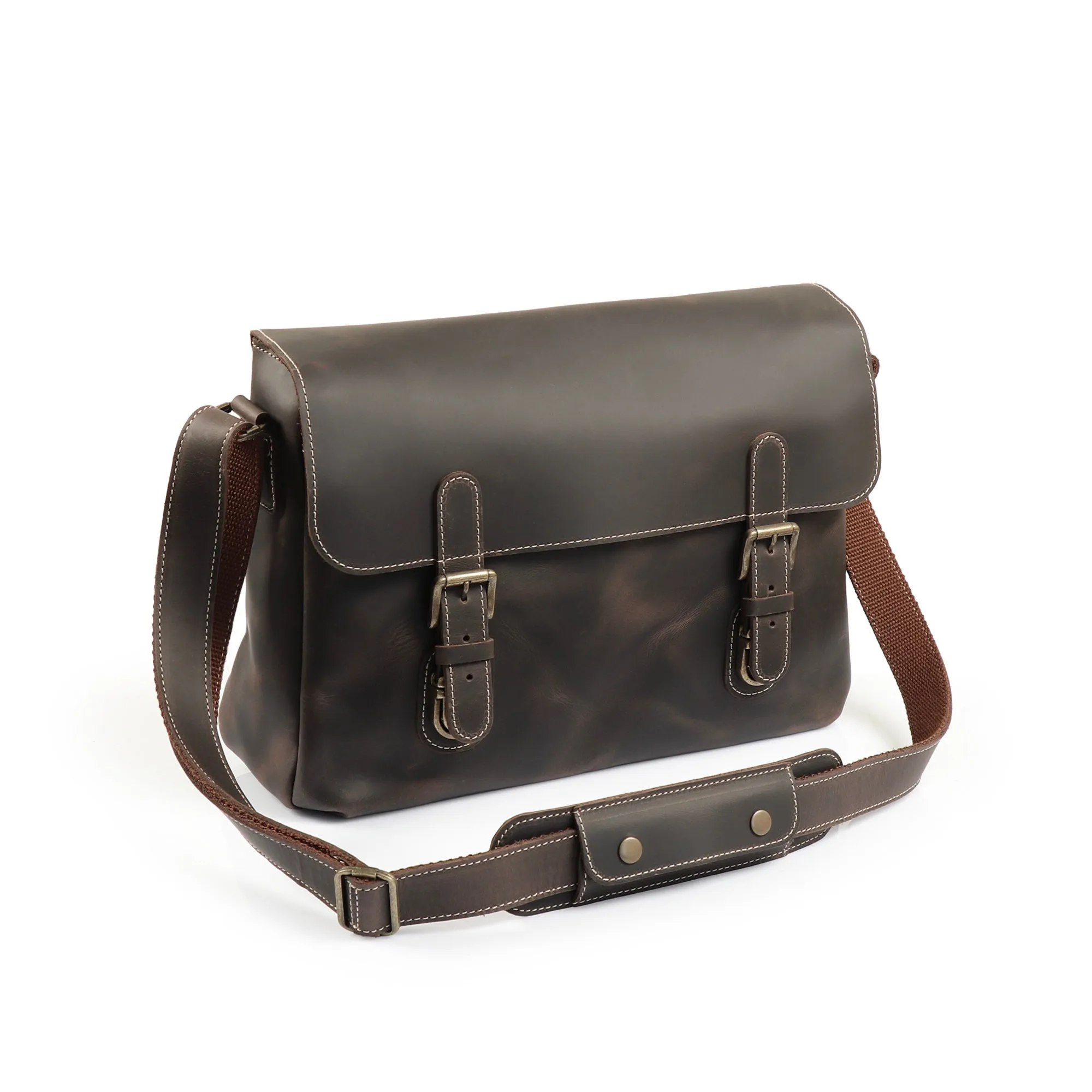 Plume Leather Messenger Bag
