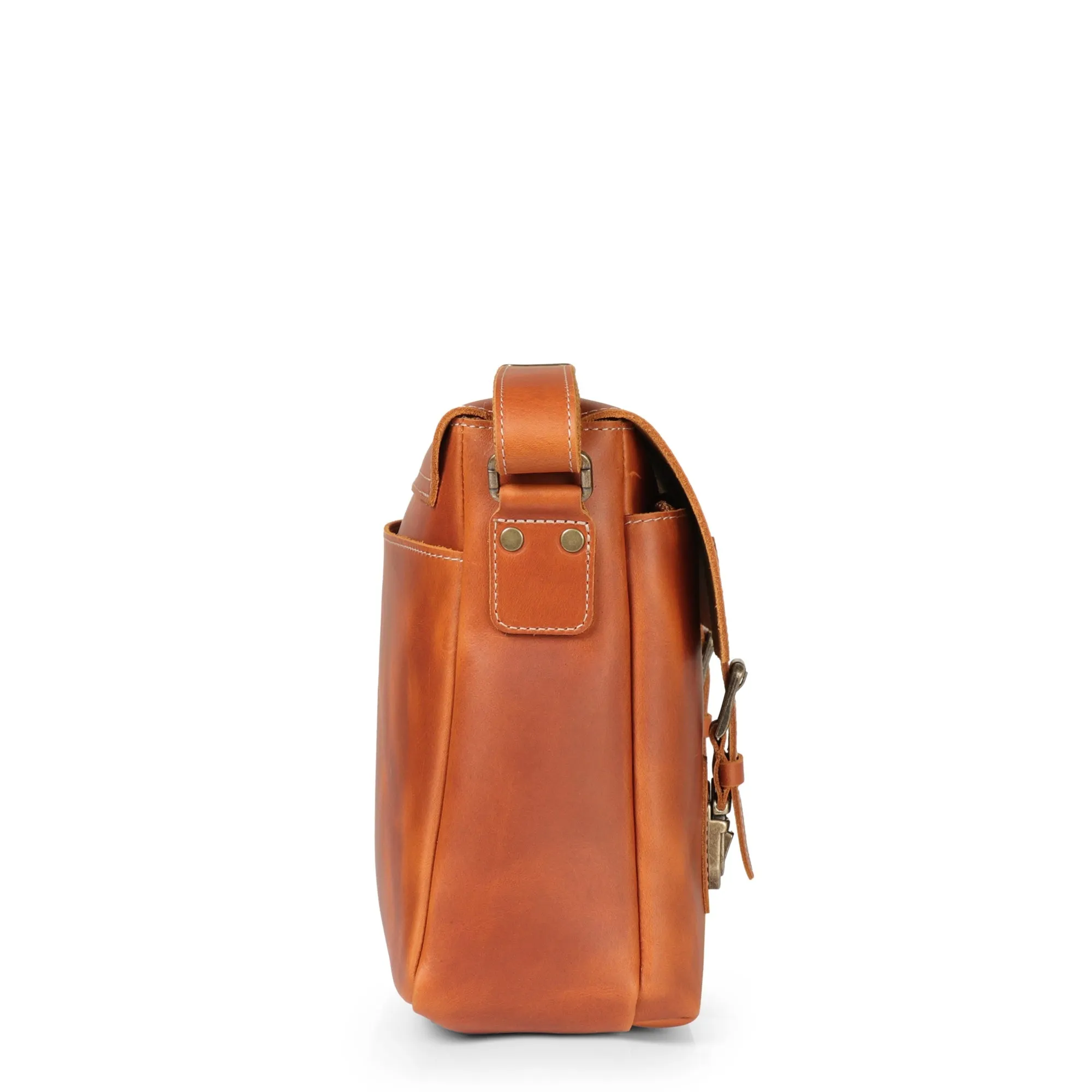 Plume Leather Messenger Bag