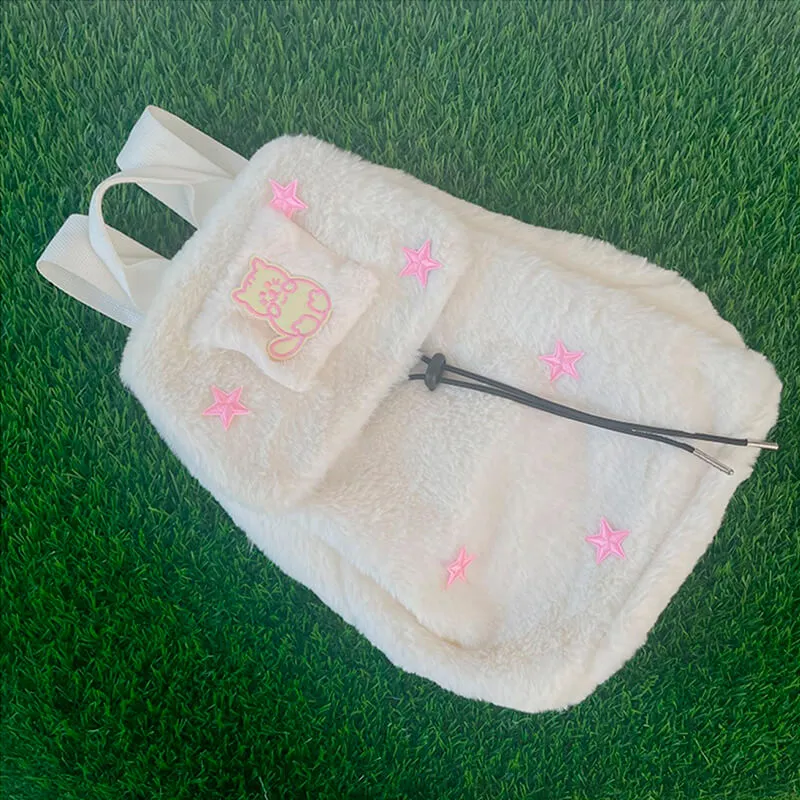 Plush Y2K Cute Cat Backpack