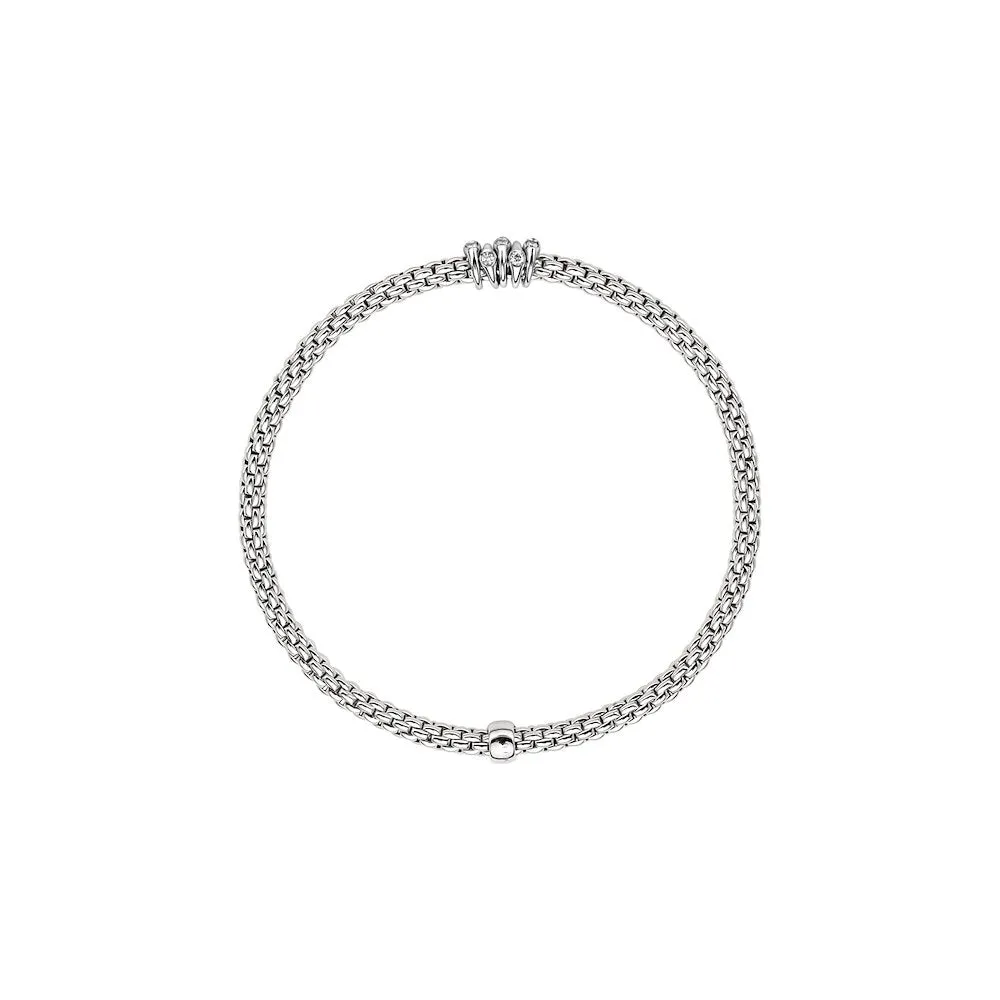 Prima Flex'it Bracelet with Diamonds, Large - 18ct White Gold - 746BBBRL-B