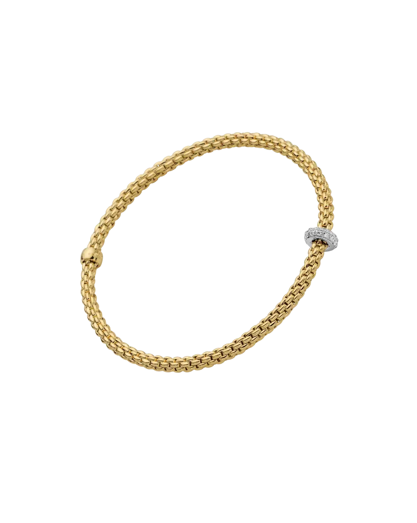 Prima Flex'It Bracelet With Diamonds, Large - 18ct Yellow Gold - 74508BX_BB_G_XBX_00L
