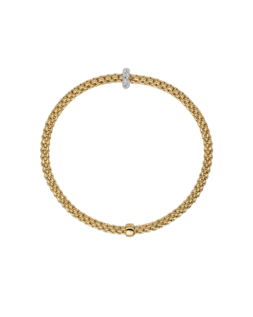 Prima Flex'It Bracelet With Diamonds, Large - 18ct Yellow Gold - 74508BX_BB_G_XBX_00L