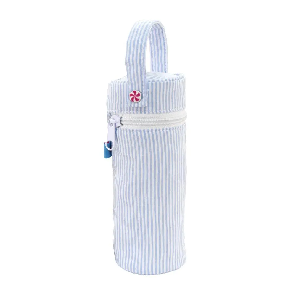 SEERSUCKER BOTTLE BAG BABY BLUE