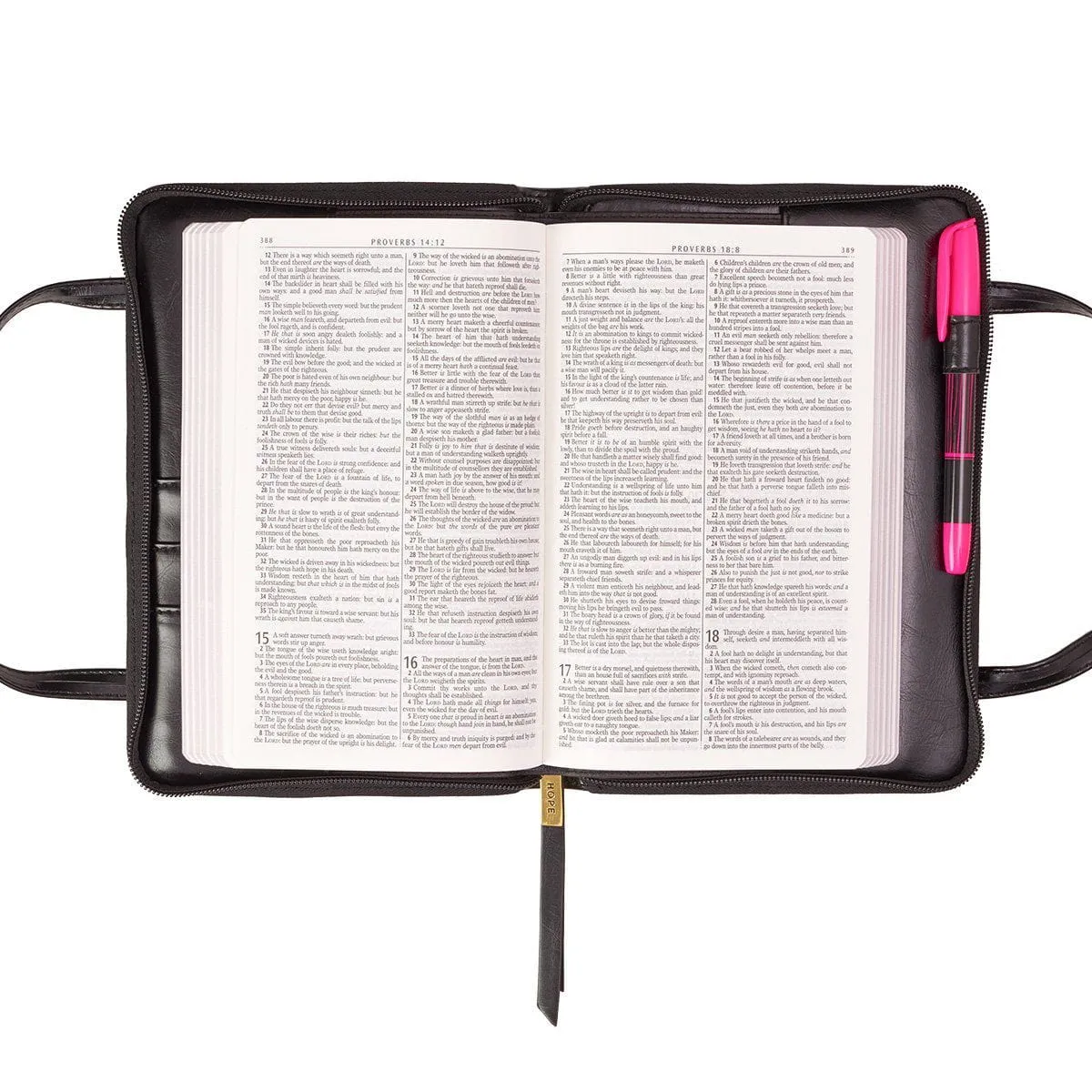 Thinline Hope with Zipper in Black Bible Cover