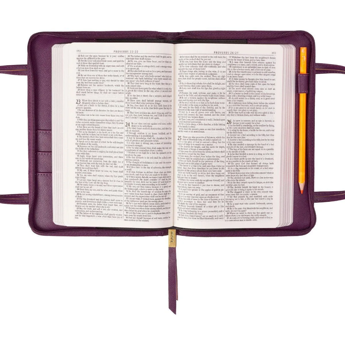 Thinline Hope with Zipper in Purple Bible Cover