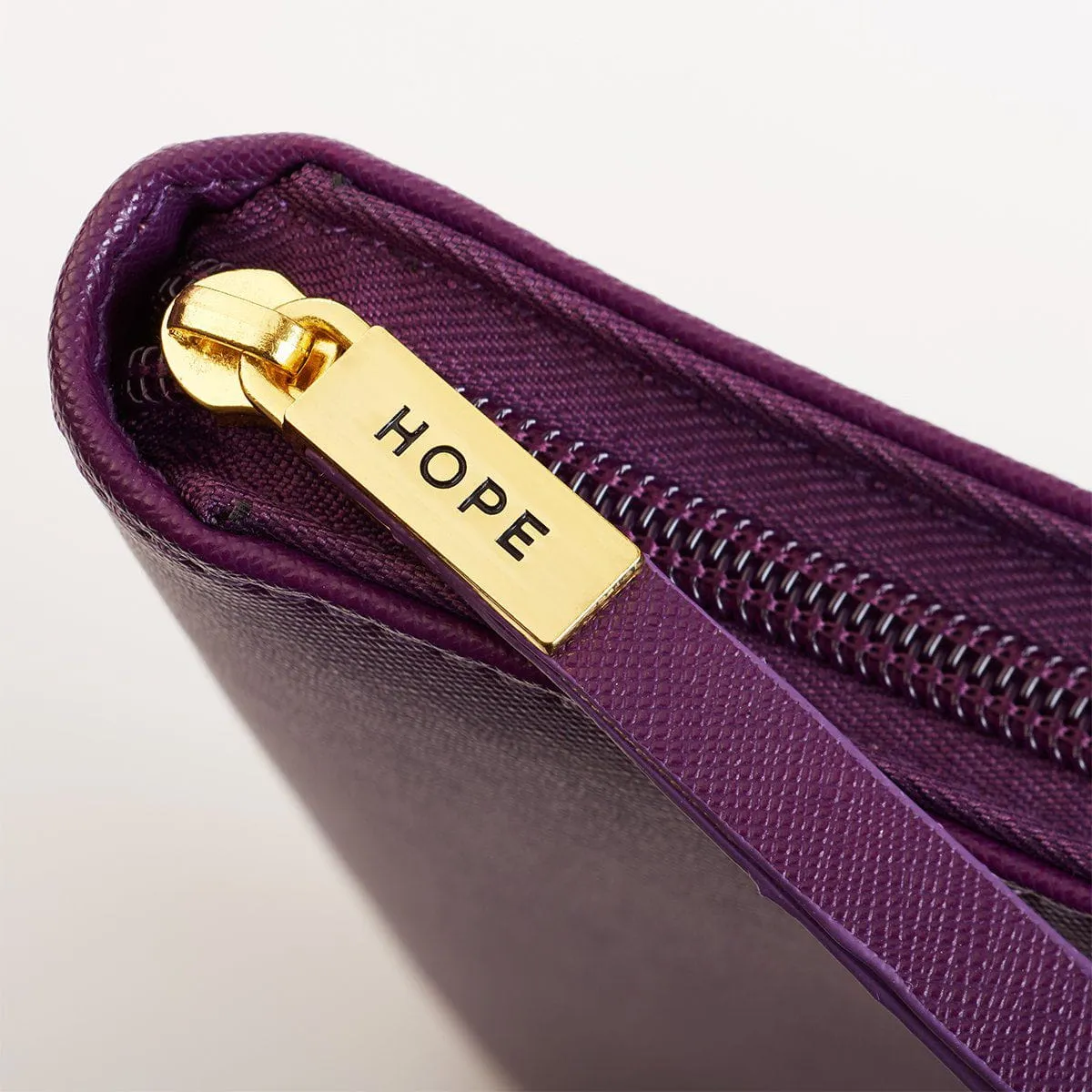 Thinline Hope with Zipper in Purple Bible Cover